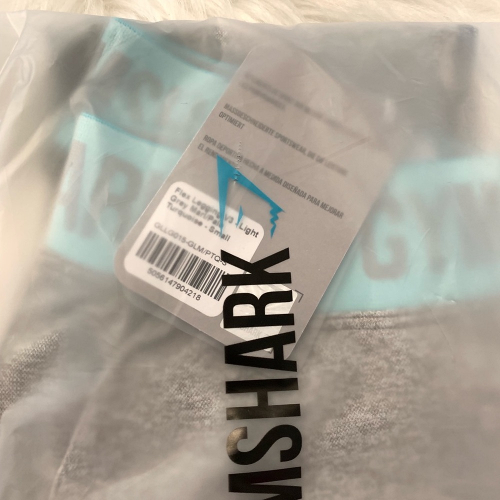 Nwt gymshark flex legging light grey turquoise S - Picture 4 of 6